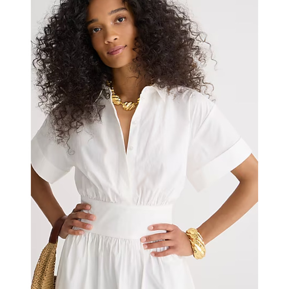 J. Crew Crisp White Midi Dress - Picture 3 of 5
